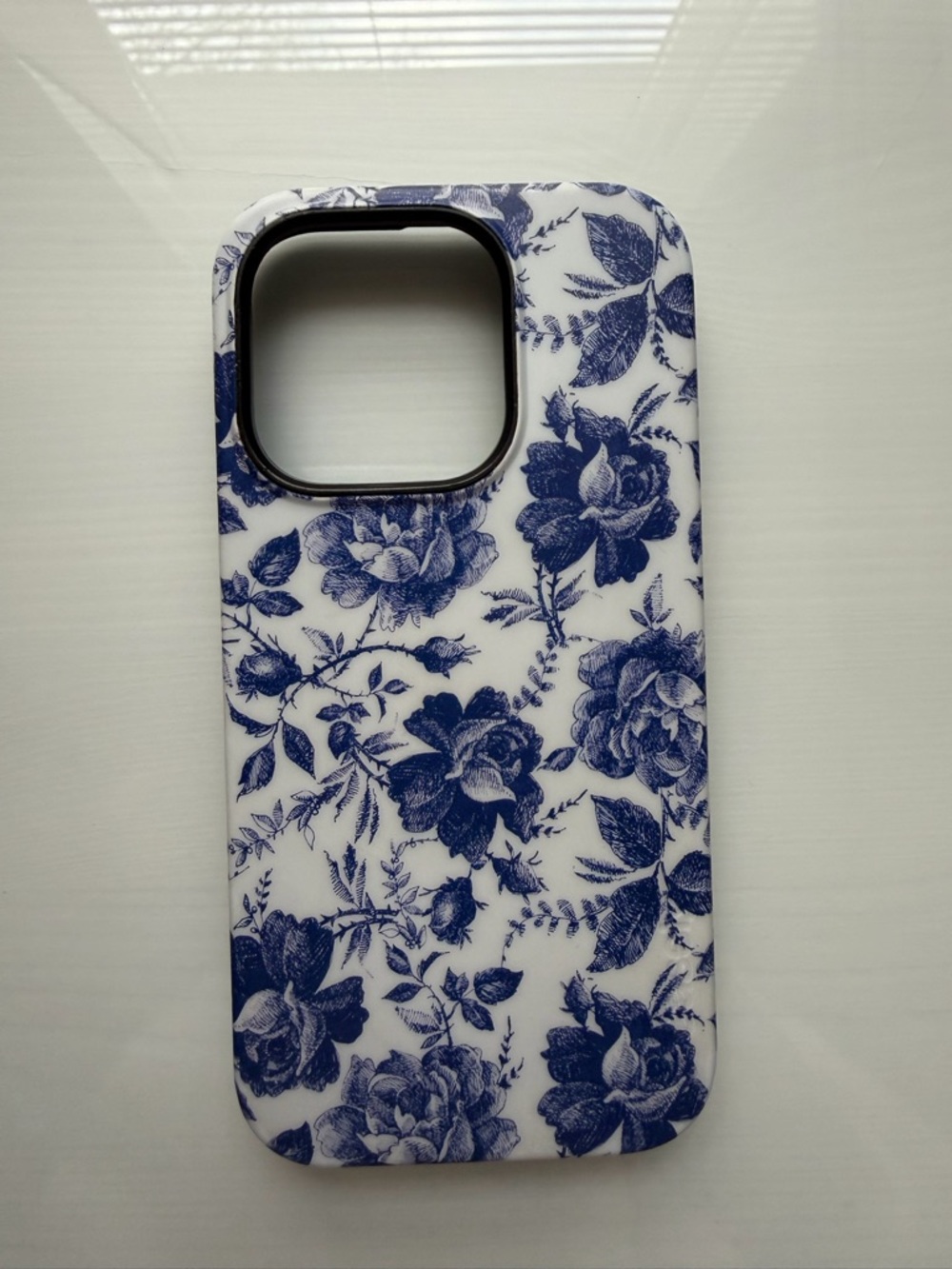 iPhone 15 Pro Max Casely Floral Blue & White Protective Phone Case